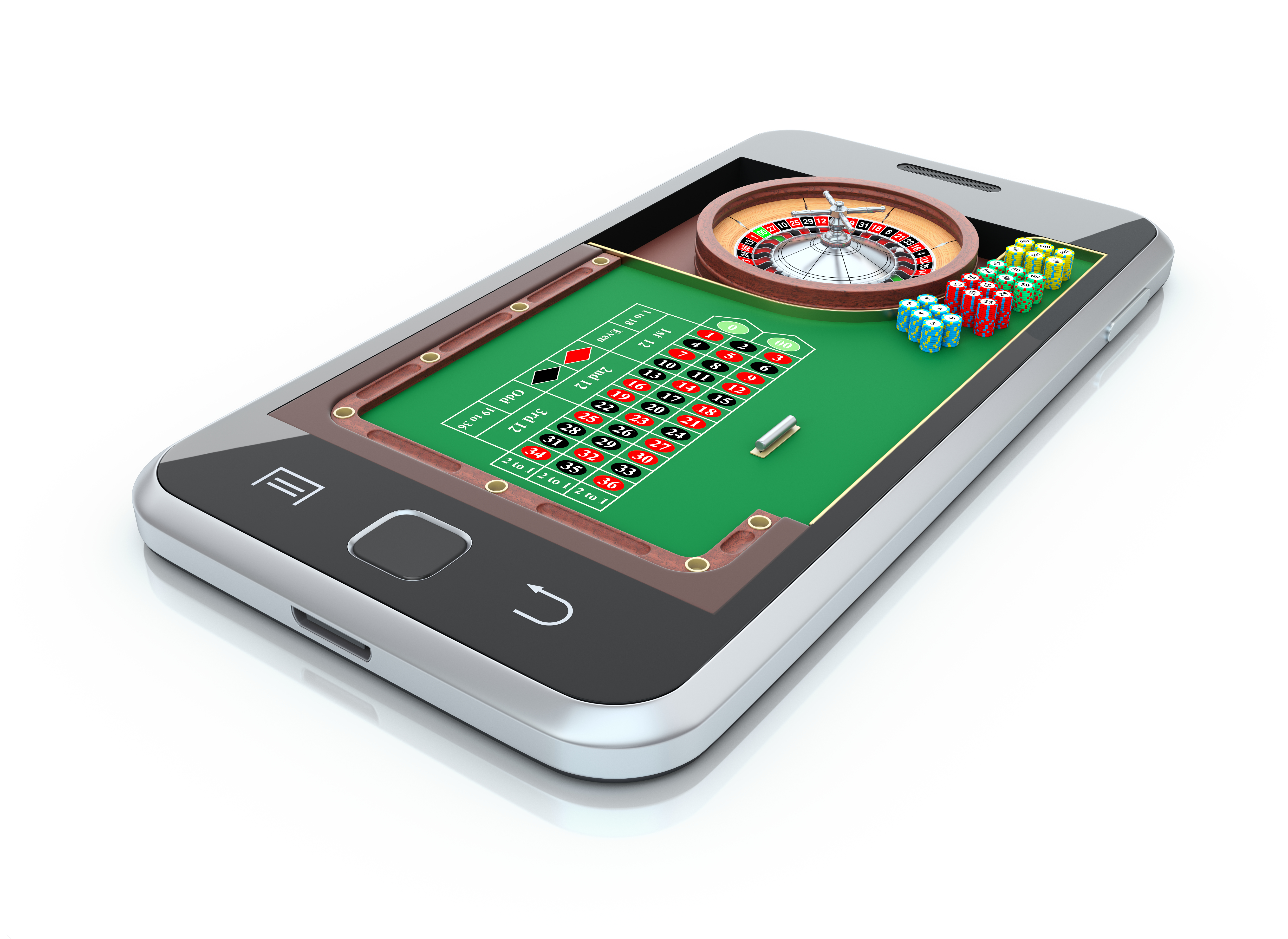Roulette table in the mobile phone