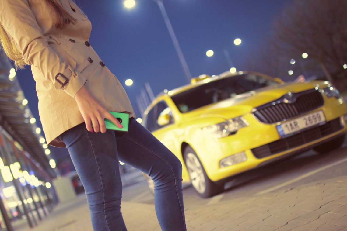 Airport cab car person