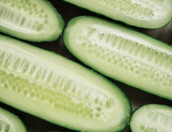 Green and white sliced cucumbers