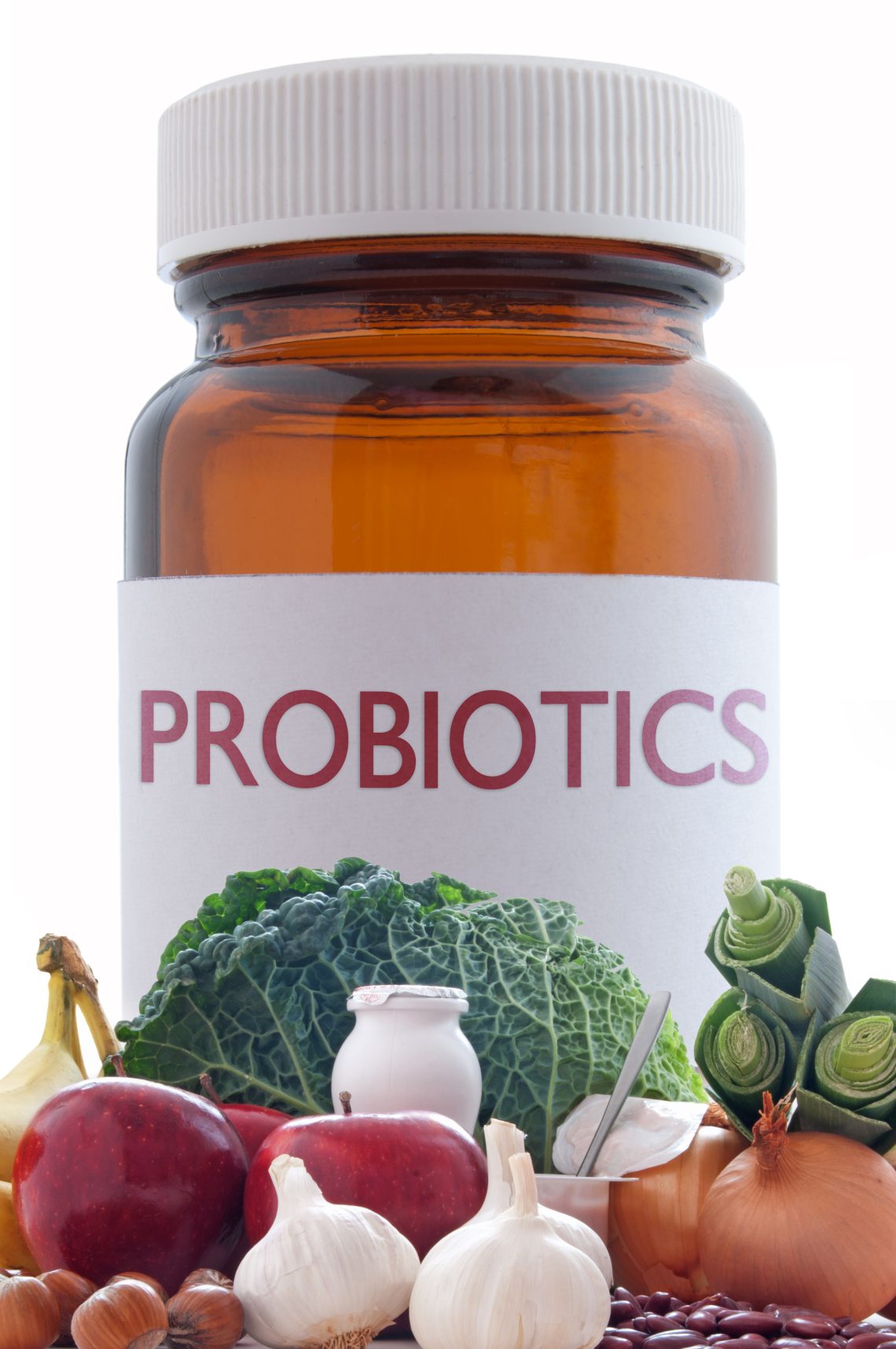 Probiotic pills concept