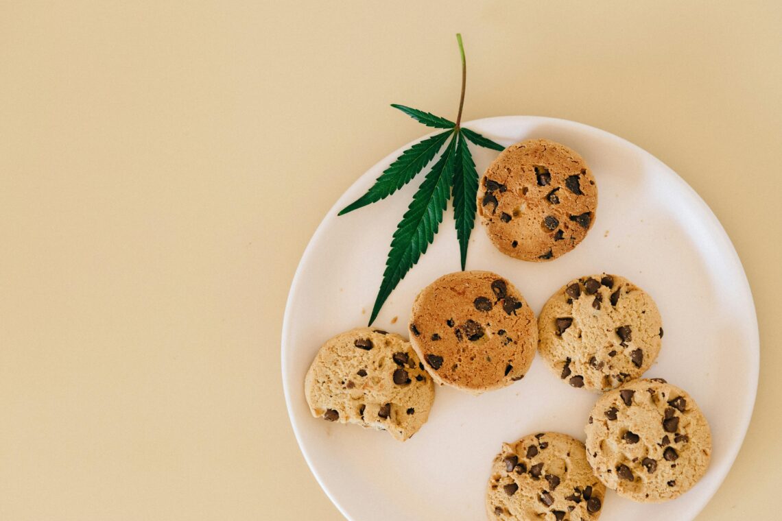 Cookies on white ceramic plate