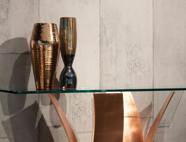 bronze accents