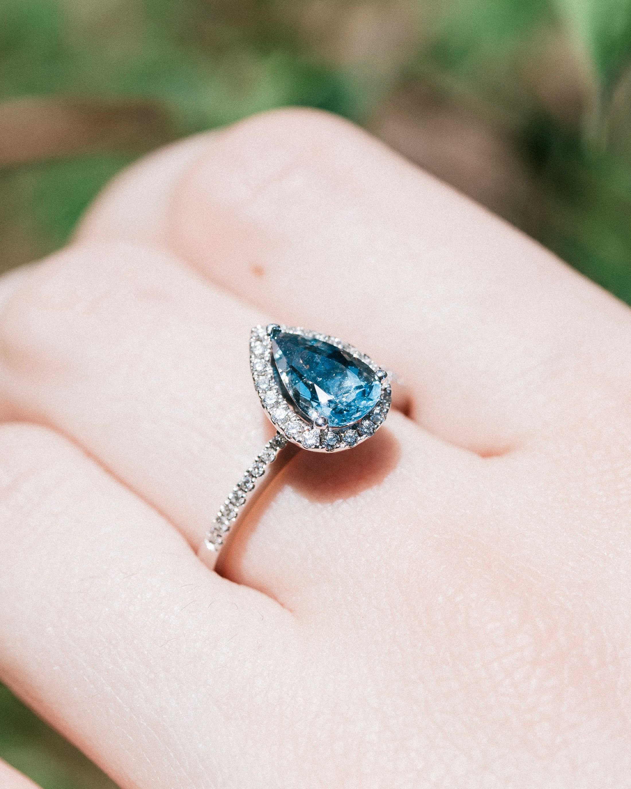 Teal Sapphire Engagement Rings