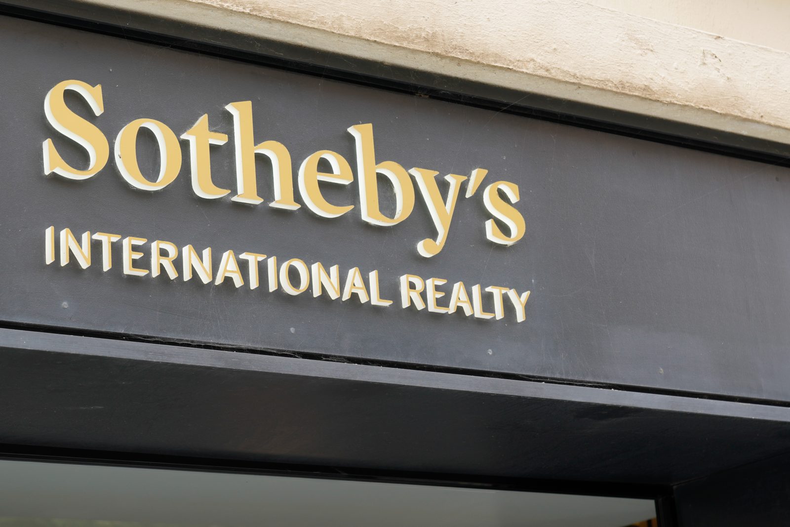 Biarritz , Aquitaine / France - 09 25 2020 : Sotheby logo and sign luxury brokers specialized in realty and auctions real estate text