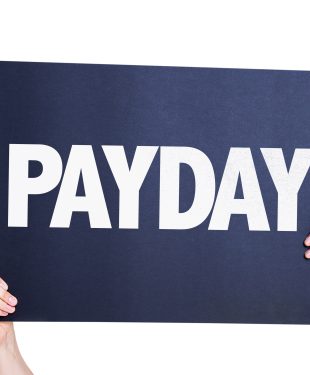 Payday card on white background