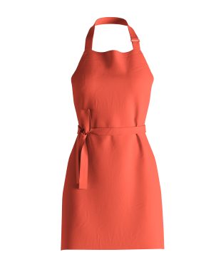 A blank Fresh Apron Mockup In Camellia Orange Color, to shows your designs as a graphic design professional.
