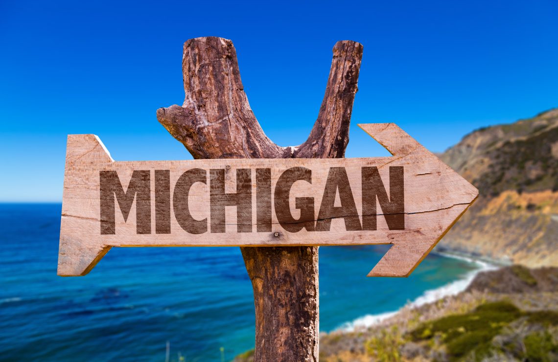 Michigan wooden sign