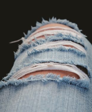 high waist ripped jeans