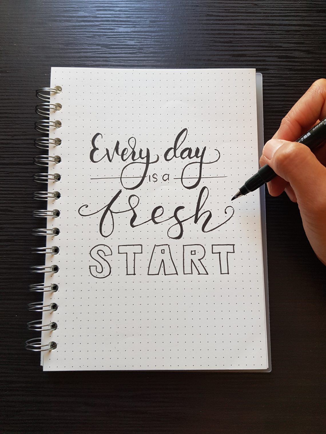 Calligraphy quotes - fresh start