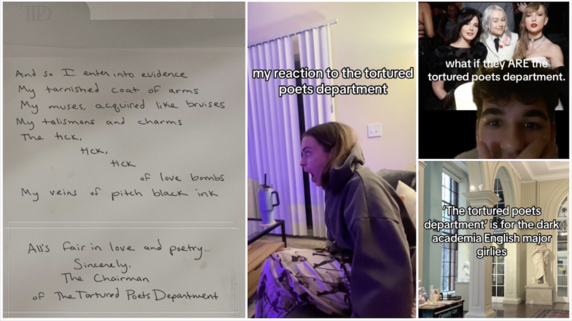 Taylor Swift’s new album ‘The Tortured Poets Department’ inspires TikTok fan theories from Swifties