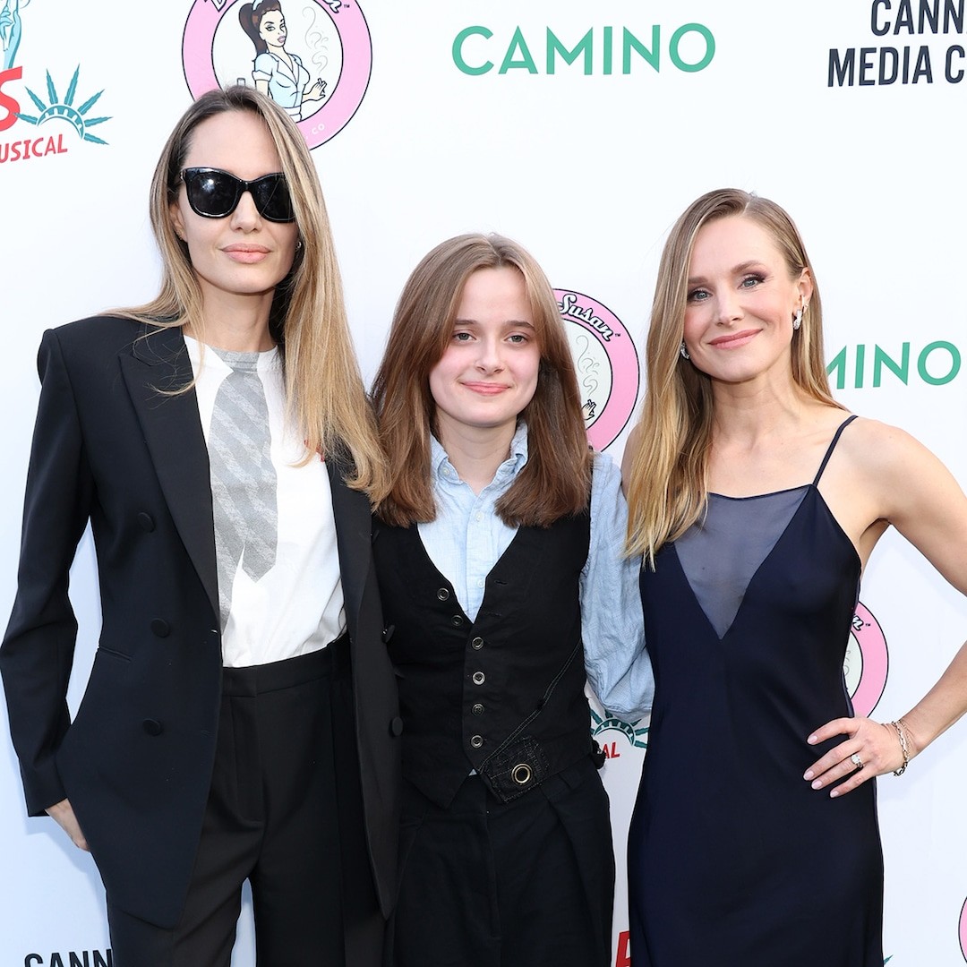 Angelina Jolie and Daughter Vivienne Walk Red Carpet With Kristen Bell