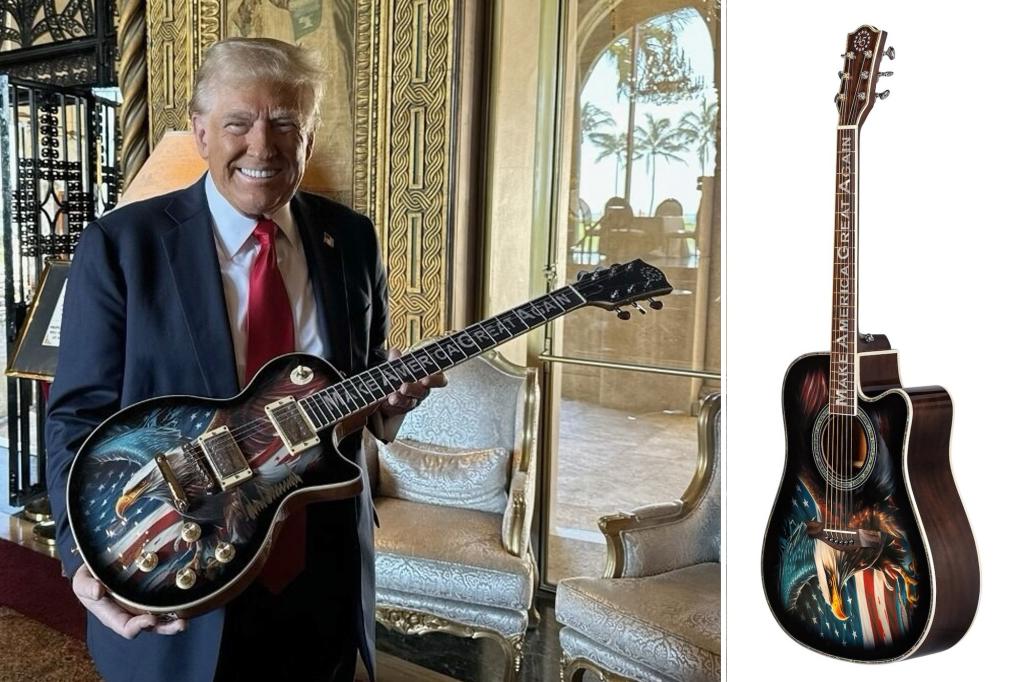 Trump unveils limited edition ‘American Eagle’ acoustic and electric guitars