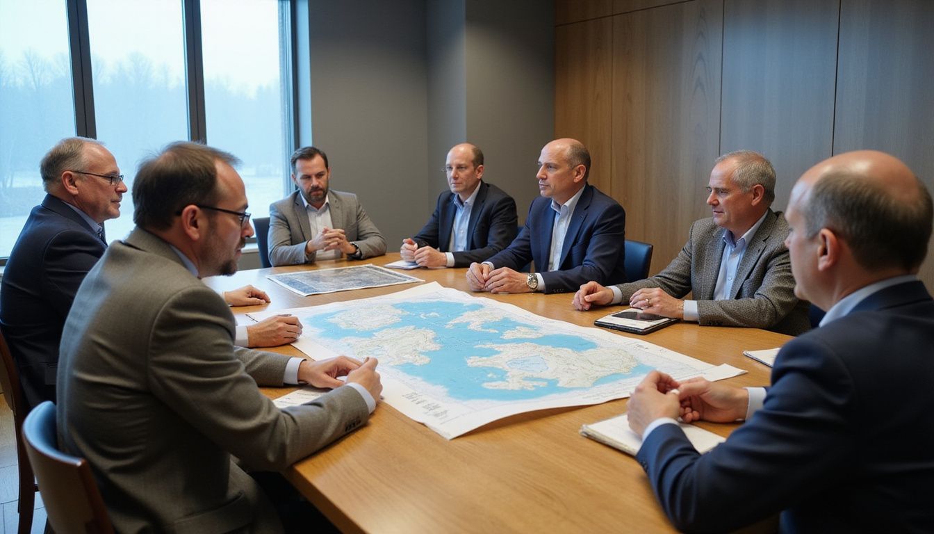 Officials and leaders engage in a serious Arctic strategy discussion. Officials and leaders engage in a serious Arctic strategy discussion.